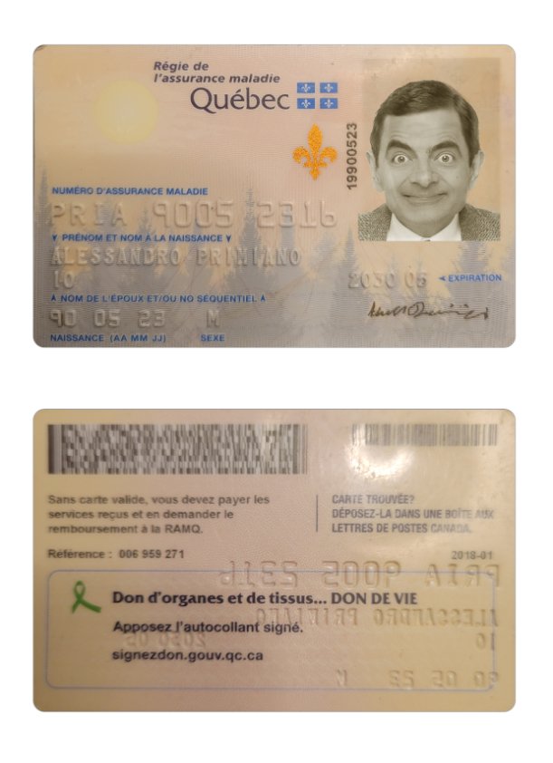 Canada Quebec health insurance card